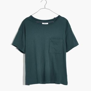 Like New Madewell Oversized Crew Pocket Tee XS Green